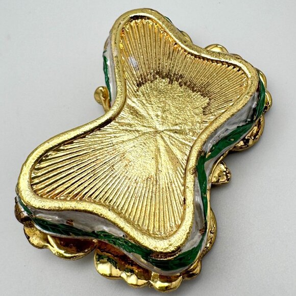 Butterfly Silver Blue Trinket Box Rhinestones Enamel Collectible Hinged Jewelry - Picture 5 of 8